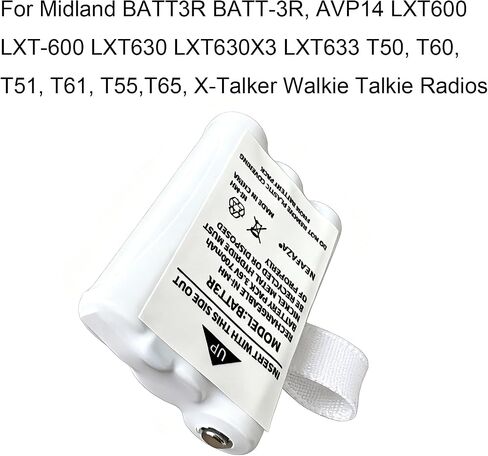 BATT3R Rechargeable Batteries Ni-MH 3.6V 700mAh Compatible with Midland BATT-3R AVP14 LXT600 LXT-600 LXT630 LXT630X3 LXT633 T50,T51,T55,T60,T61,T65, X-Talker Walkie Talkie Radios (4-Pack) in Saudi Arabia