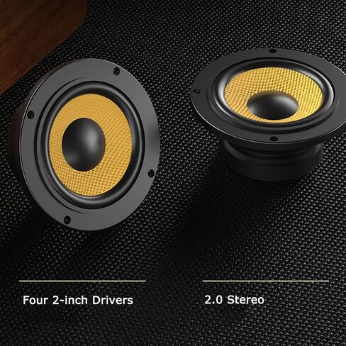 Retro Wooden Bluetooth 5.3 Portable Soundbar Speaker, 20W 2.0 Stereo with Bass Boost, TWS Pairing, USB/TF/AUX/FM Radio, for PC, Monitor, Laptop, Tablet & Smartphone in Saudi Arabia