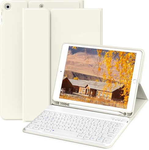 aoub Keyboard Case for iPad 9th/8th/7th 10.2" 2021/2020/2019, Light Blue in Saudi Arabia