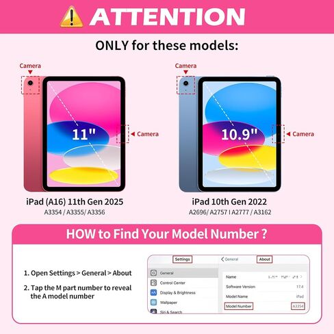SAMONPOW for iPad A16 Case Kids iPad 11th/10th Generation 11/10.9 Inch Pink in Saudi Arabia