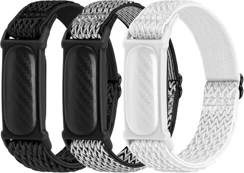3 Elastic Nylon Bands Compatible with Google Fitbit Air Band, Adjustable Breathable Sport Loop Straps Replacement Wristband for Google Fitbit Air Women Men in Saudi Arabia