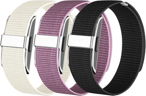 3 Pack Nylon Loop Wristband Compatible with Hume Band Replacement 1.0, Hook and Loop Breathable Soft Strap for Fitness Tracker Women Men in Saudi Arabia