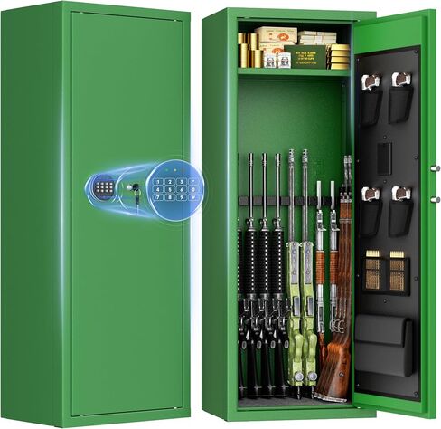 Superday 15-18 Rifle Gun Safe with Keyboard, Quick Access Large Gun Safe for Rifles, Locking Gun Cabinet Rifle Safe with Gun Safes Pockets and Adjustable Rifle Rack for Home, Office（Black） in Saudi Arabia