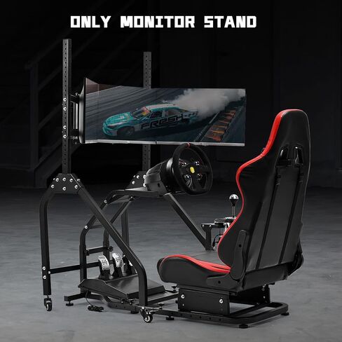 Dardoo Triple Monitor Stand with Brake Casters, Ergonomic Height/Tilt/Spacing Adjustment for 27 to 32 inch Monitors, Gaming Workstation Setup in Saudi Arabia