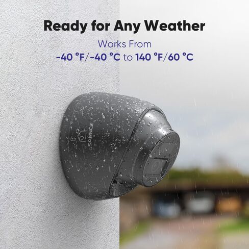 SANNCE 1080P 24 قطعة IR-LEDs 3.6 ملم عدسة مع IR Cut CCTV كاميرا أمنة للبيت نهارًا/ليلاً كاميرا مقاومة للماء - مسافة 66 قدمًا بالأشعة تحت الحمراء in Saudi Arabia