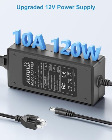 ALITOVE Upgraded 12V Power Supply 10A GaN 120W 12Volt Transformer 10Amp 8A in Saudi Arabia