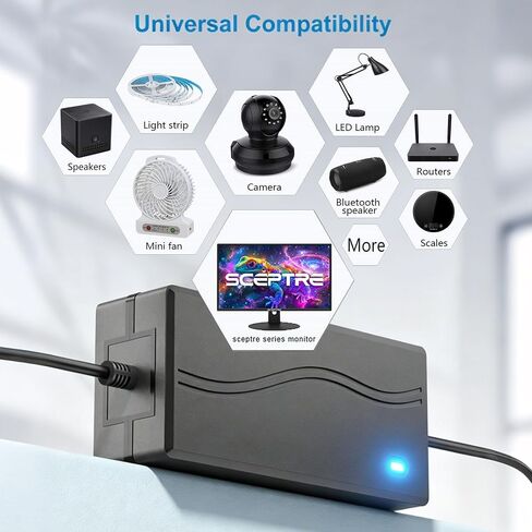 Security Camera Power Supply, CCTV Camera Power Adapter, 12V 5A Power Supply for Lorex,Samsung,Q-See,Night Owl,Swann,Annke,CCTV DVR Surveillance System, 5050 3528 LED Strip with 8-Way Splitter Cable in Saudi Arabia
