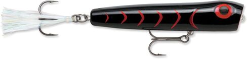 Storm Chug Bug, Topwater Fishing Lure, Surface Popping Bait for Bass and Freshwater Fishing, 3-1/4", Black/Red HB in Kuwait