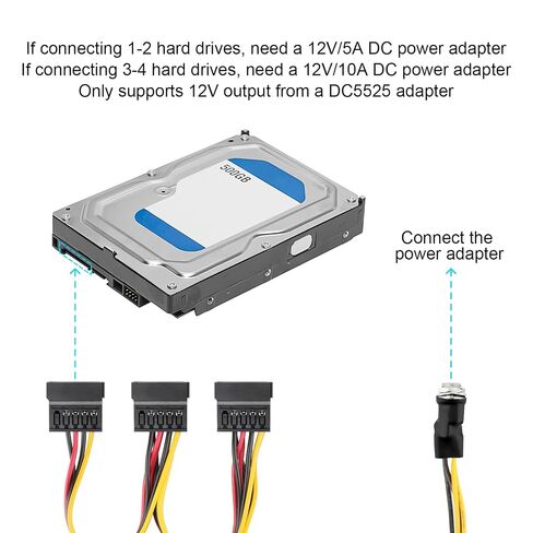 OwlTree DC 12V Female to 3 SATA IDE 5V Hard Drive Power Supply Cable in Saudi Arabia