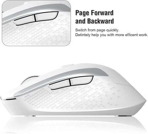 ماوس RaceGT اللاسلكي - 2.4G صامت لاسلكي لأجهزة الكمبيوتر المحمول، سطح المكتب، MacBook، الكمبيوتر الشخصي - 6 أزرار، 3 DPI قابلة للتعديل in Kuwait