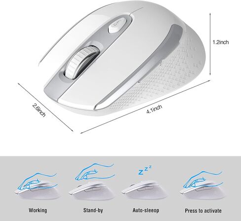 ماوس RaceGT اللاسلكي - 2.4G صامت لاسلكي لأجهزة الكمبيوتر المحمول، سطح المكتب، MacBook، الكمبيوتر الشخصي - 6 أزرار، 3 DPI قابلة للتعديل in Kuwait