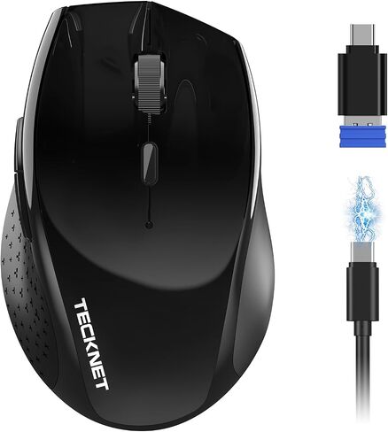 TECKNET Pro Bluetooth Mouse, 2.4G/BT 5.0, Wireless Silent, 6 Buttons in Saudi Arabia