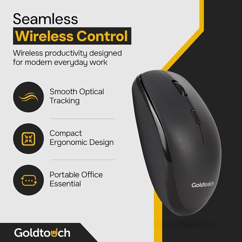 Goldtouch Wireless Mouse for Office, Bluetooth and 2.4 GHz, Black, 1 Count in Saudi Arabia