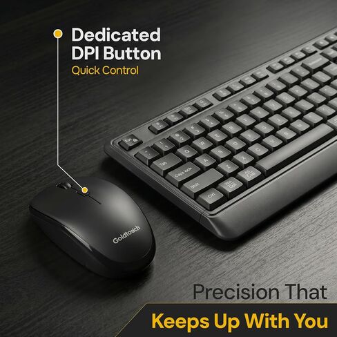 Goldtouch Wireless Mouse for Office, Bluetooth and 2.4 GHz, Black, 1 Count in Saudi Arabia