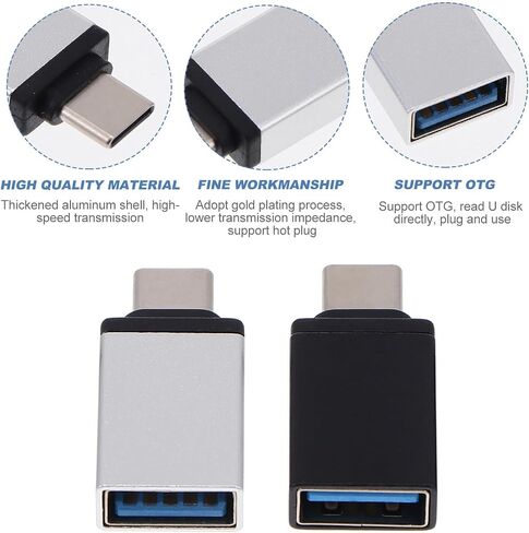 Tofficu 4pcs Type C to USB 3.0 Adapter for Data Transfer, Aluminum Alloy in Kuwait