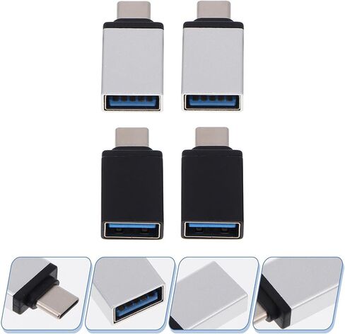 Tofficu 4pcs Type C to USB 3.0 Adapter for Data Transfer, Aluminum Alloy in Kuwait