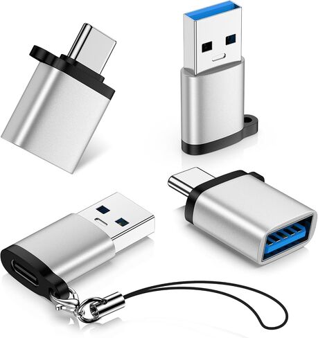 USB to USBC Adapter 4Pack USB 3.0 Type USB-C to USB-A Converter Car Adapter in Saudi Arabia