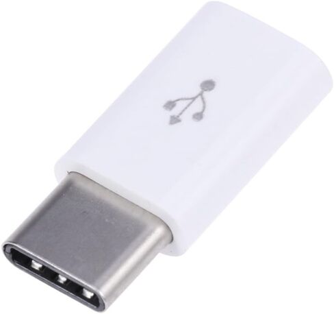 Hemoton USB Type C Adapter to Micro USB with 56k Resistor Alloy White in Saudi Arabia