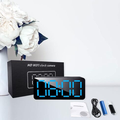 Hidden Camera Clock 1080P HD Wireless Spy Camera for Home Security,WiFi Mini Nanny Cam with Night Vision,Motion Detection,Remote Live Stream in Saudi Arabia