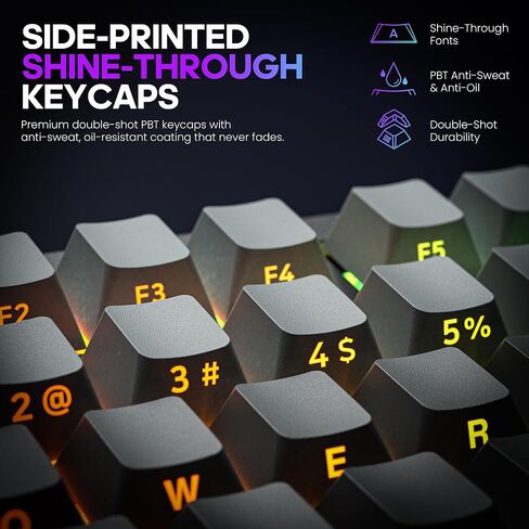 RASSE Mechanical Keyboard, Gaming Keyboard with Media Knob, Hot-Swappable Custom Keyboard Compact 75% Layout, Side-Printed PBT Keycaps, Tri-Mode Bluetooth/2.4G/USB-C for PC Mac Laptop in Saudi Arabia