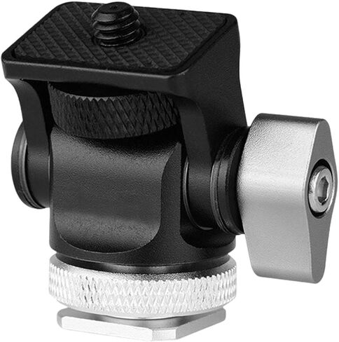 Mini Tripod Head Mini Ball Head Camera Mount Adapter Tripod Ball Head with 1/4 Inch Screw 360 Rotation 180 Tilt Aluminum Alloy Stable Support, Silver Bottom in Saudi Arabia