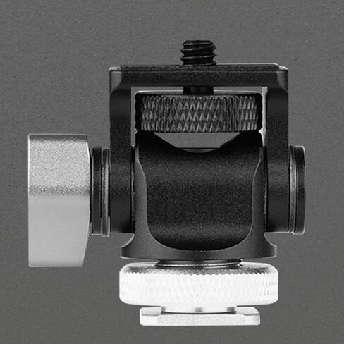 Mini Tripod Head Mini Ball Head Camera Mount Adapter Tripod Ball Head with 1/4 Inch Screw 360 Rotation 180 Tilt Aluminum Alloy Stable Support, Silver Bottom in Saudi Arabia