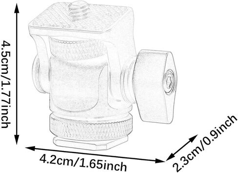 Mini Tripod Head Mini Ball Head Camera Mount Adapter Tripod Ball Head with 1/4 Inch Screw 360 Rotation 180 Tilt Aluminum Alloy Stable Support, Silver Bottom in Saudi Arabia