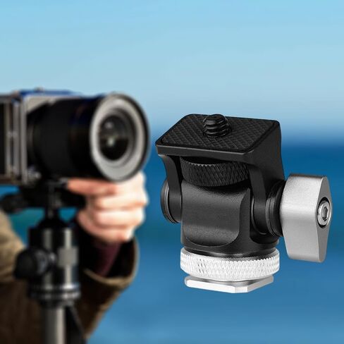 Mini Tripod Head Mini Ball Head Camera Mount Adapter Tripod Ball Head with 1/4 Inch Screw 360 Rotation 180 Tilt Aluminum Alloy Stable Support, Silver Bottom in Saudi Arabia