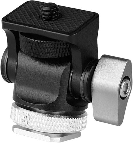 Mini Tripod Head Mini Ball Head Camera Mount Adapter Tripod Ball Head with 1/4 Inch Screw 360 Rotation 180 Tilt Aluminum Alloy Stable Support, Silver Bottom in Saudi Arabia