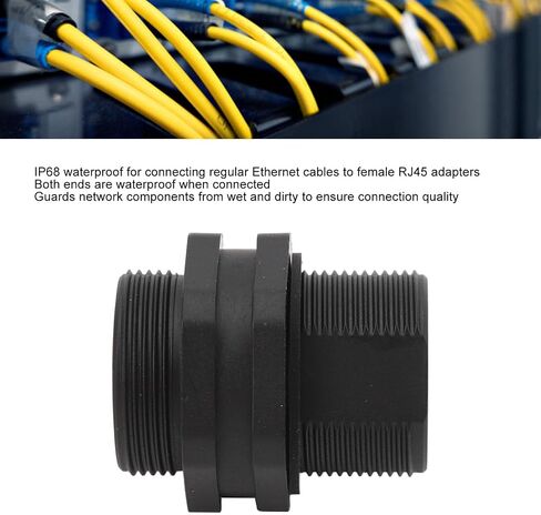 Ethernet Network Cable Connector IP68 CAT6 Female to Female RJ45 Coupler Straight Through Extender Compatible with in Kuwait