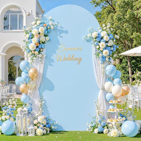 gogoparti 7.2FT Nude Arch Backdrop Cover - Stretchy Spandex Fabric Fitted Round Top Chiara Backdrop Arch Covers for Wedding, Birthday Party, Baby Shower, Photo Booth Photography Decoration in Saudi Arabia