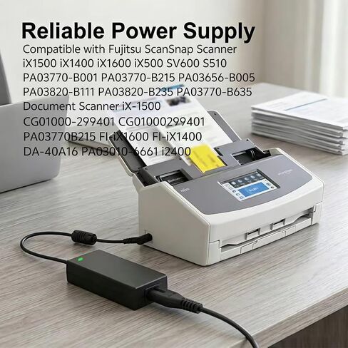 16V Adapter for Fujitsu ScanSnap iX500 Scanner, Compatible with Fujitsu iX1400 iX500 iX1600 S500 S510M S500M SV600 S510 P/N PA03656-B005 PA03656-B205 Document Scanner Power Supply Cord in Saudi Arabia