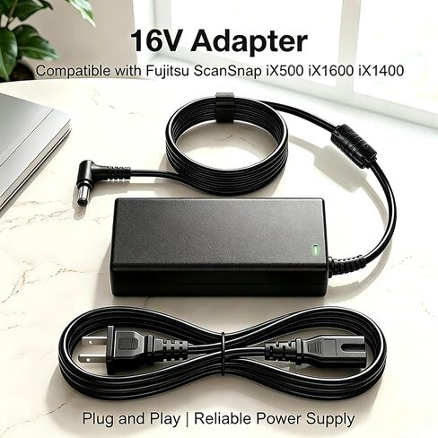 16V Adapter for Fujitsu ScanSnap iX500 Scanner, Compatible with Fujitsu iX1400 iX500 iX1600 S500 S510M S500M SV600 S510 P/N PA03656-B005 PA03656-B205 Document Scanner Power Supply Cord in Saudi Arabia