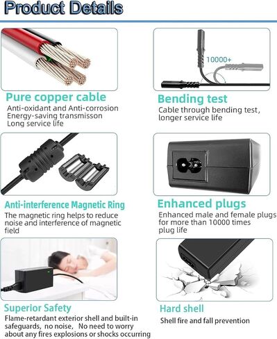 12v ac/dc Adapter for psb-7u Compatible with Roland fp-30x FP-60X fp-90x in Saudi Arabia