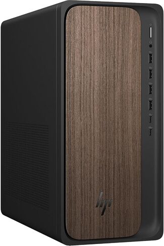 HP OmniDesk M03 AI Desktop PC, Intel Core Ultra 7 265, 2.4GHz, 16GB DDR5 RAM, 1TB NVMe SSD, Intel Graphics, Windows 11 Home, Dark Wood (Renewed) in Kuwait