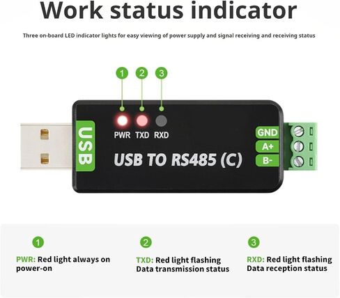 Industrial USB to RS485 Converter with 600W Protections and 1200M Long Distances Transmission for Communication USB Series Port Adapter in Saudi Arabia