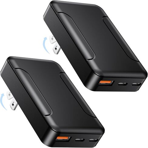 60W Flat USB C Wall Charger,2Pack 3-Port Slim USB C Wall Plug Power Adapter in Saudi Arabia