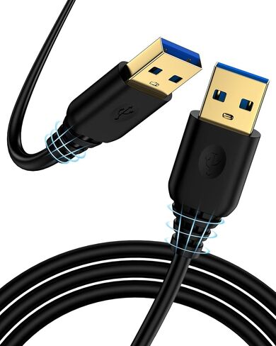 USB to USB Cable 6FT, USB3.0 Male to Male Data Transfer Cable, Double Sided USB Cord for External Hard Drive, Printer, Scanner, USB Hub, DVD Player, Camera, Laptop Cooler Pad/Fan 5Gbps USB A to A Cord in Saudi Arabia