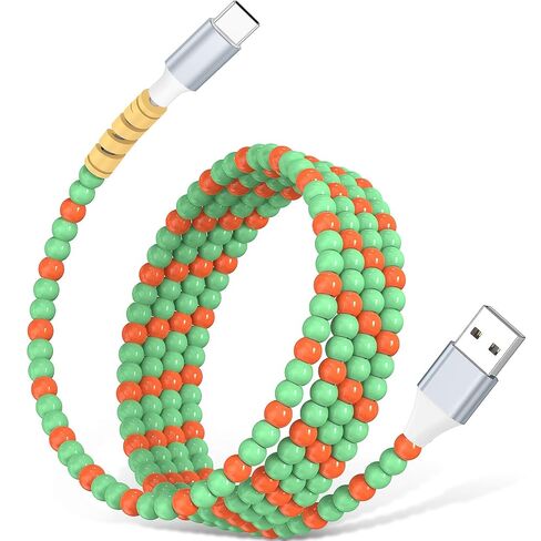 USB A to USB C Cable 3FT,Beaded Phone Charger Charging Cord & Car in Saudi Arabia