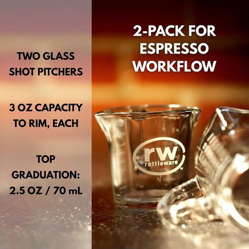 Rattleware 3 Oz Double Spout Espresso Shot Glass Pitcher 2 Pack Barista Cup in Saudi Arabia