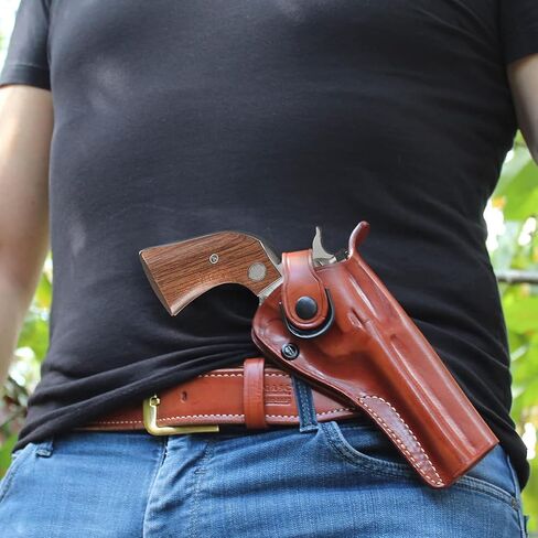 Masc OWB Leather Paddle Revolver Holster with Retention Strap, Fits Colt-Type Single Action Army .44/40/ 45Colt 5-1/2-inch, Right Hand Draw, Brown #1812# in Saudi Arabia