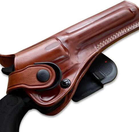 Masc OWB Leather Paddle Revolver Holster with Retention Strap, Fits Colt-Type Single Action Army .44/40/ 45Colt 5-1/2-inch, Right Hand Draw, Brown #1812# in Saudi Arabia