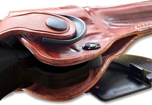 Masc OWB Leather Paddle Revolver Holster with Retention Strap, Fits Colt-Type Single Action Army .44/40/ 45Colt 5-1/2-inch, Right Hand Draw, Brown #1812# in Saudi Arabia