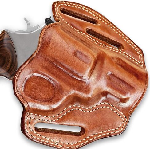 Masc Premium Leather Pancake Holster Fits, Performance Center Model 686 Plus 7RD Unfluted Cyl 2.5-inch, Right Hand Draw, Brown Color #8489# in Saudi Arabia