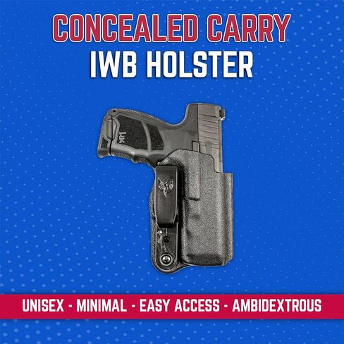DeSantis Slim-Tuk IWB Conceal Carry Holster - Concealed Carry Appendix Holster Made with Kydex, Fits the H&K CC9 w/or w/Out Red Dot - Ambidextrous, Black in Saudi Arabia