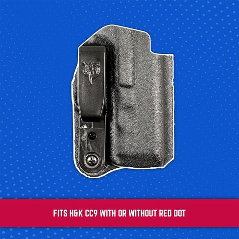 DeSantis Slim-Tuk IWB Conceal Carry Holster - Concealed Carry Appendix Holster Made with Kydex, Fits the H&K CC9 w/or w/Out Red Dot - Ambidextrous, Black in Saudi Arabia