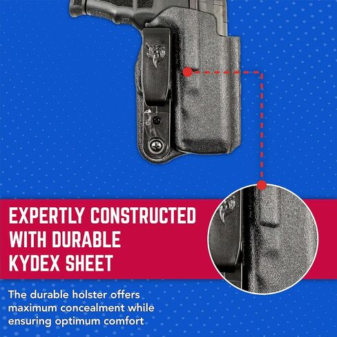 DeSantis Slim-Tuk IWB Conceal Carry Holster - Concealed Carry Appendix Holster Made with Kydex, Fits the H&K CC9 w/or w/Out Red Dot - Ambidextrous, Black in Saudi Arabia