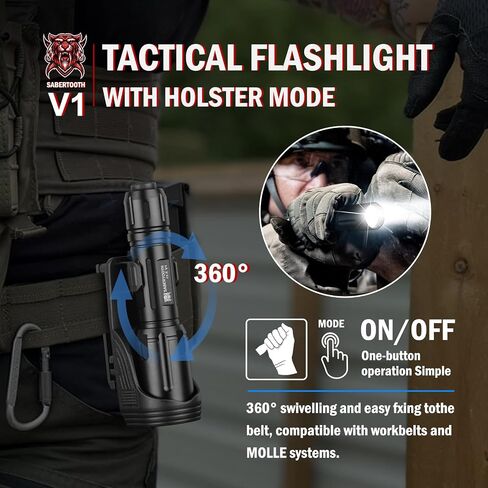 SABERTOOTH Tactical LED Flashlight for Duty Belt in Saudi Arabia