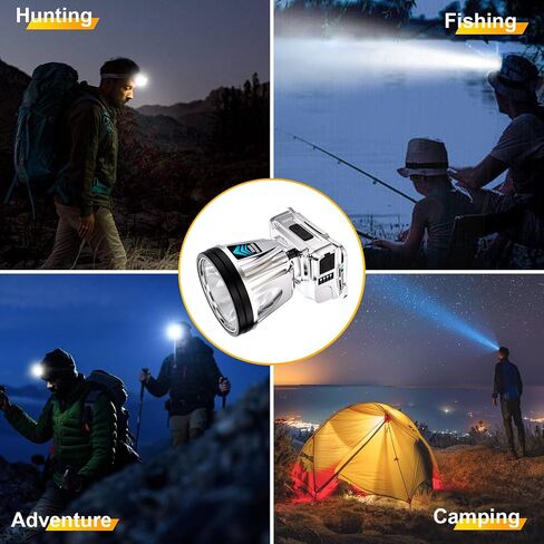 High end version Super Bright Headlamp High Power Headlight LED Rechargeable Motion Sensor Hunting head lamp Flashlight Spotlight Waterproof Light for Outdoor Fishing Camping Hiking New upgrade in Kuwait