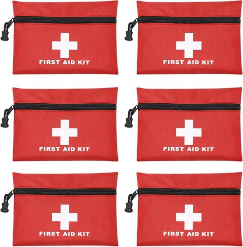 Faylapa 6Pcs Mini Empty First Aid Bag, 7.87x5.51 inches Travel Essentials Medical Pouch Bag for Travel, Home, Office, Vehicle, Camping, Outdoor (Bag Only) in Saudi Arabia